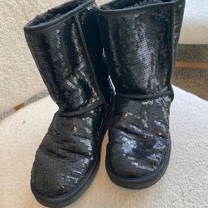 Ugg Classic Short Black Sequin Boots